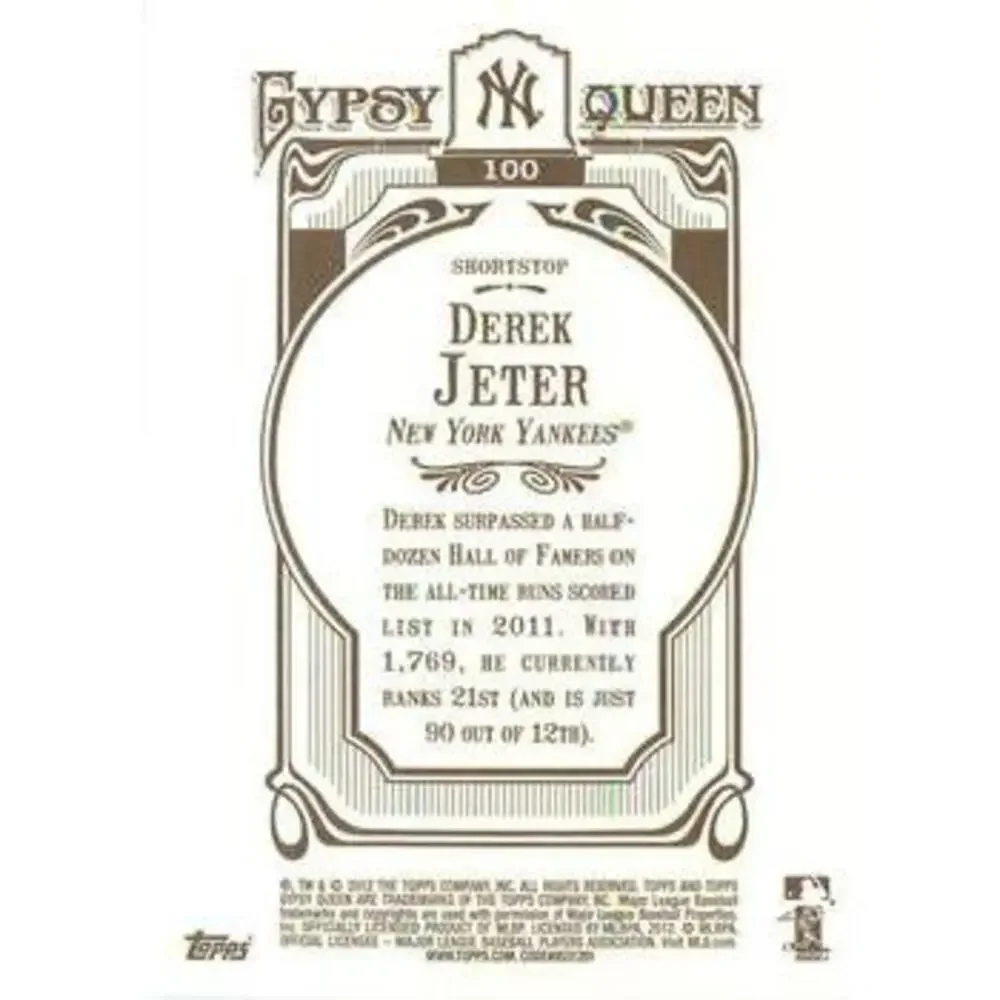 2012 Topps Gypsy Queen Derek Jeter # 100a New York Yankees